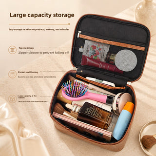 Crocodile Pattern Makeup Bag – Waterproof PU Travel Cosmetic Organizer