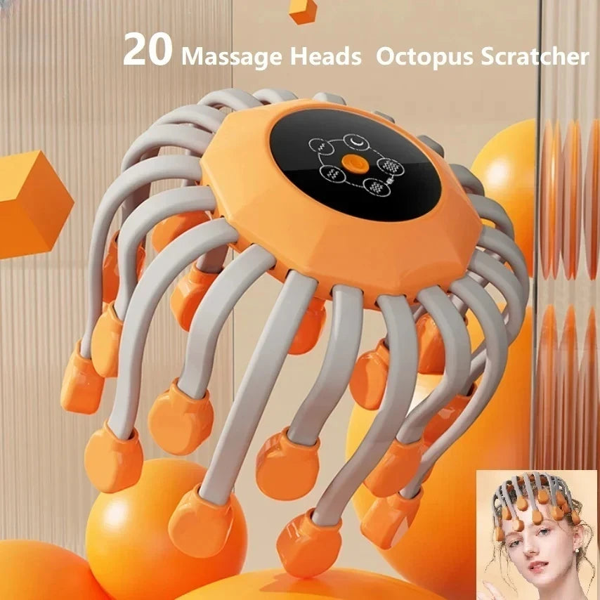 Orange Scalp Head Massager