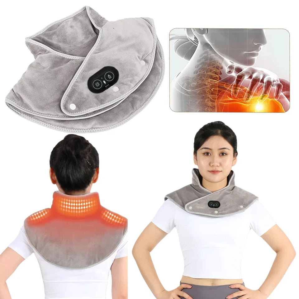 Electric Neck and Shoulder Heated Massager Wrap