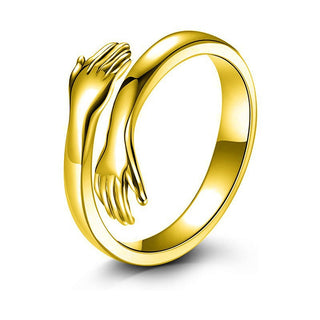 Adjustable Love Hug Couple Ring – Stainless Steel Matching Promise Ring (Gold & Silver)