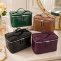 Crocodile Pattern Makeup Bag – Waterproof PU Travel Cosmetic Organizer
