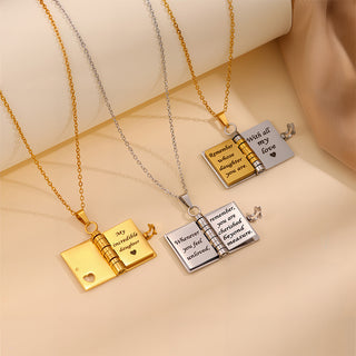 Engravable Heart Necklace – Personalized Titanium Steel Family Gift (Mom, Love, Daughter)