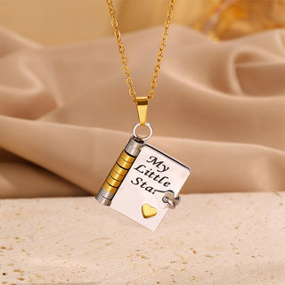 Engravable Heart Necklace – Personalized Titanium Steel Family Gift (Mom, Love, Daughter)