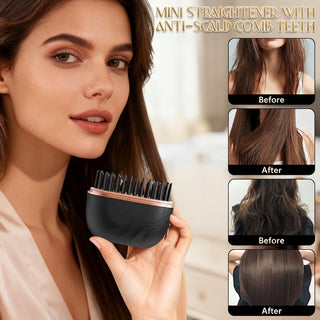 Mini Wireless Hair Straightener Comb – Portable Cordless Ceramic Styler