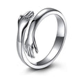 Adjustable Love Hug Couple Ring – Stainless Steel Matching Promise Ring (Gold & Silver)