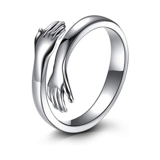 Adjustable Love Hug Couple Ring – Stainless Steel Matching Promise Ring (Gold & Silver)