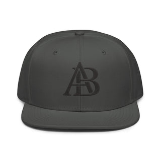 Charcoal Gray flat brim snapback hat by Albacho – front view