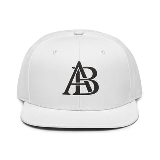 White flat brim snapback hat by Albacho – front view