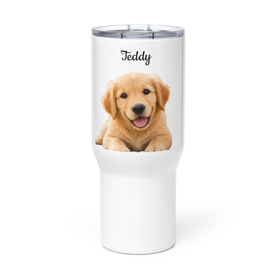 Travel mug with a handle