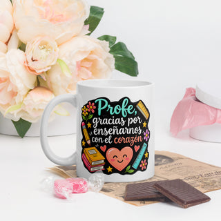 Taza de cerámica blanca brillante apta para lavavajillas